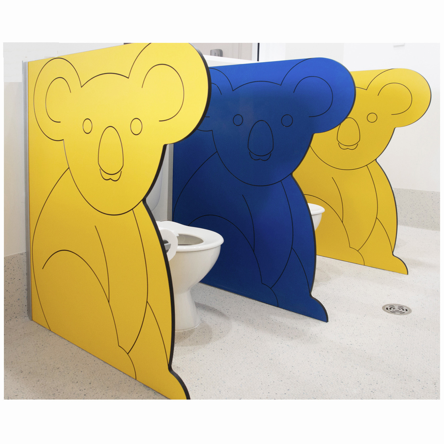 Kindergarten toilet cubicles